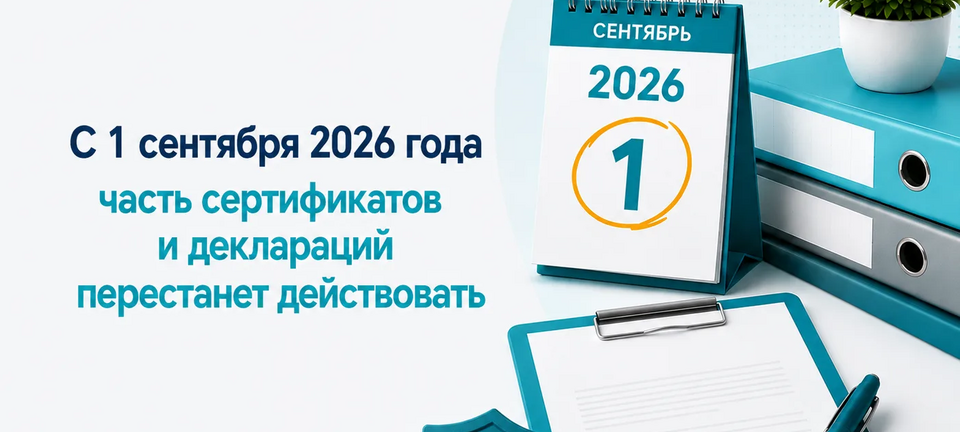 С 1 сентября 2026 года часть сертификатов и деклараций перестанет действовать